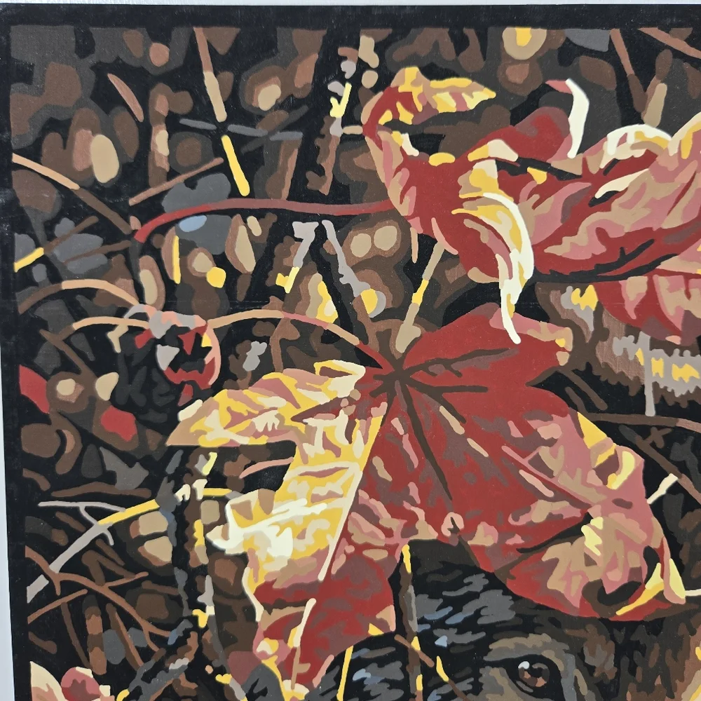 Autumn Wolf Finished Acrylic Painting Paint‎ By Number 14x11 Mystical Whimsical